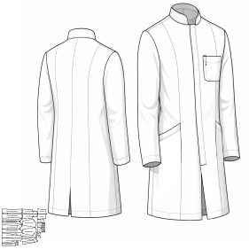 Moldes de confeccion para UNIFORMES Guardapolvos Bata laboratorio 8074